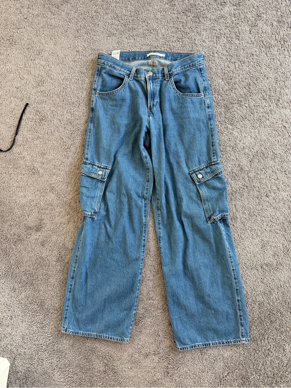 Levi's Blue Wide-Leg Cargo Jeans